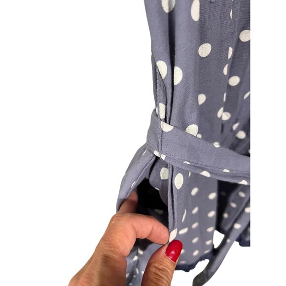 Umgee USA Polka Dot Short-Sleeve Tunic Dress With Belt & Ruffle Details - Picture 3 of 8